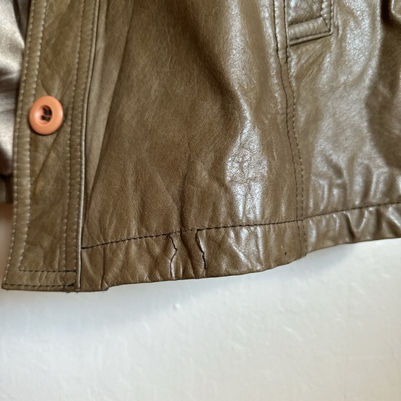 Vintage Wilson’s Maxima Olive Leather Jacket Sz L - Picture 6 of 6